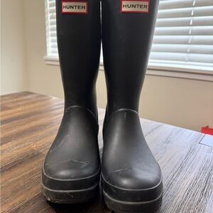 Hunter Black Tall Rain Boots